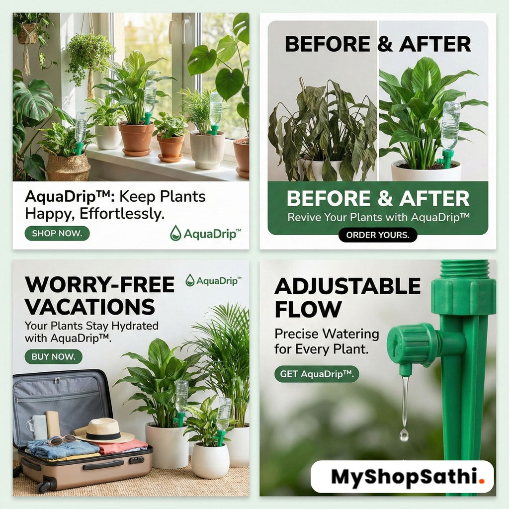 AquaDrip™ Self-Watering Plant Spikes (Adjustable Drip System)