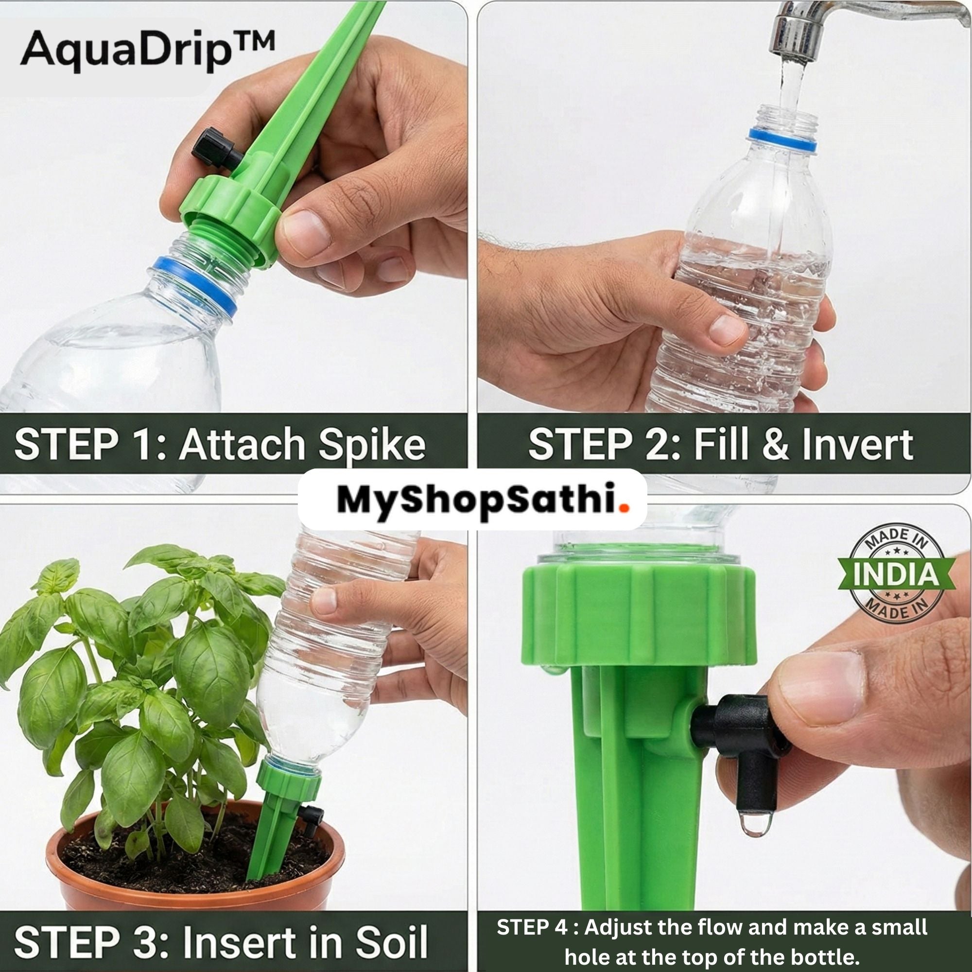 AquaDrip™ Self-Watering Plant Spikes (Adjustable Drip System)