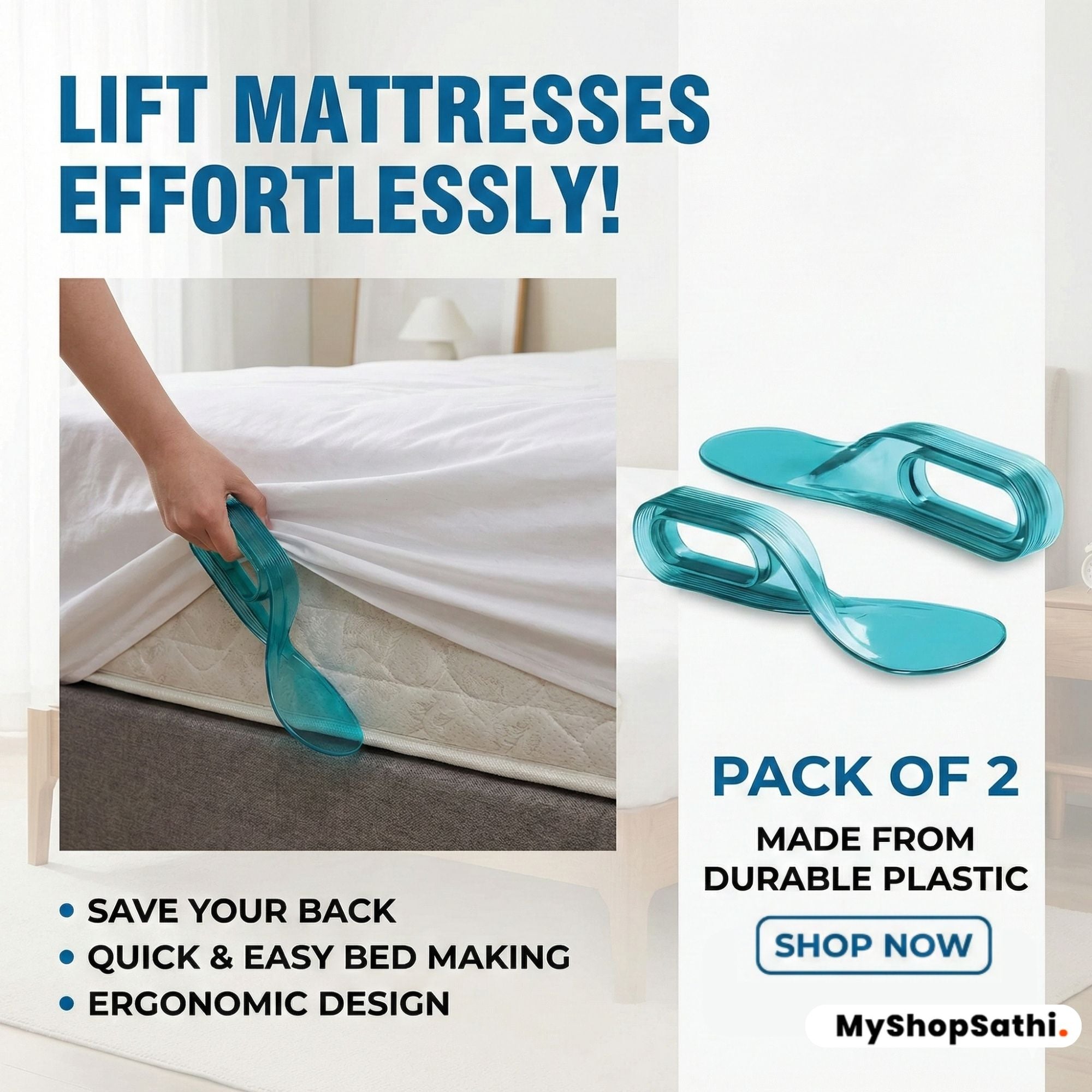 EasyLift™ Mattress Lifter & Bedsheet Tucking Tool